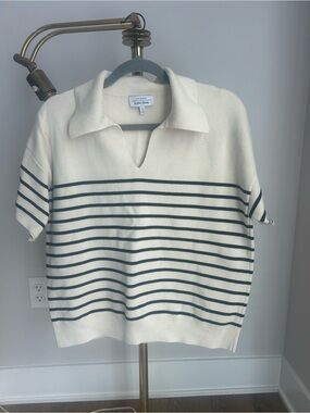 & Other Stories Cream Knit Polo Top